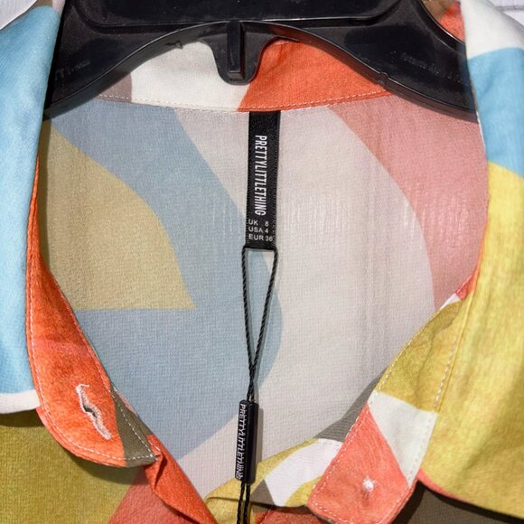 NWT PrettyLittleThing Oversize Beach Shirt 4 - Picture 2 of 3